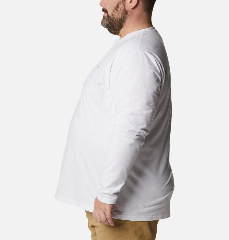 Men's Columbia Sun Trek Long Sleeve Sweatshirts White | Plus Size CA-K8A65